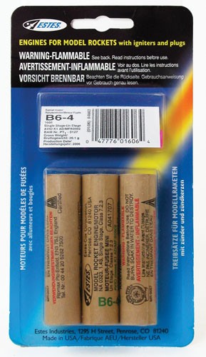 Estes B6-4 Model Rocket Motor 3 Pack