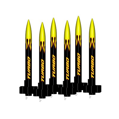 ModelRockets.us Turbo Bulk Pack of 6 Rocket Kits